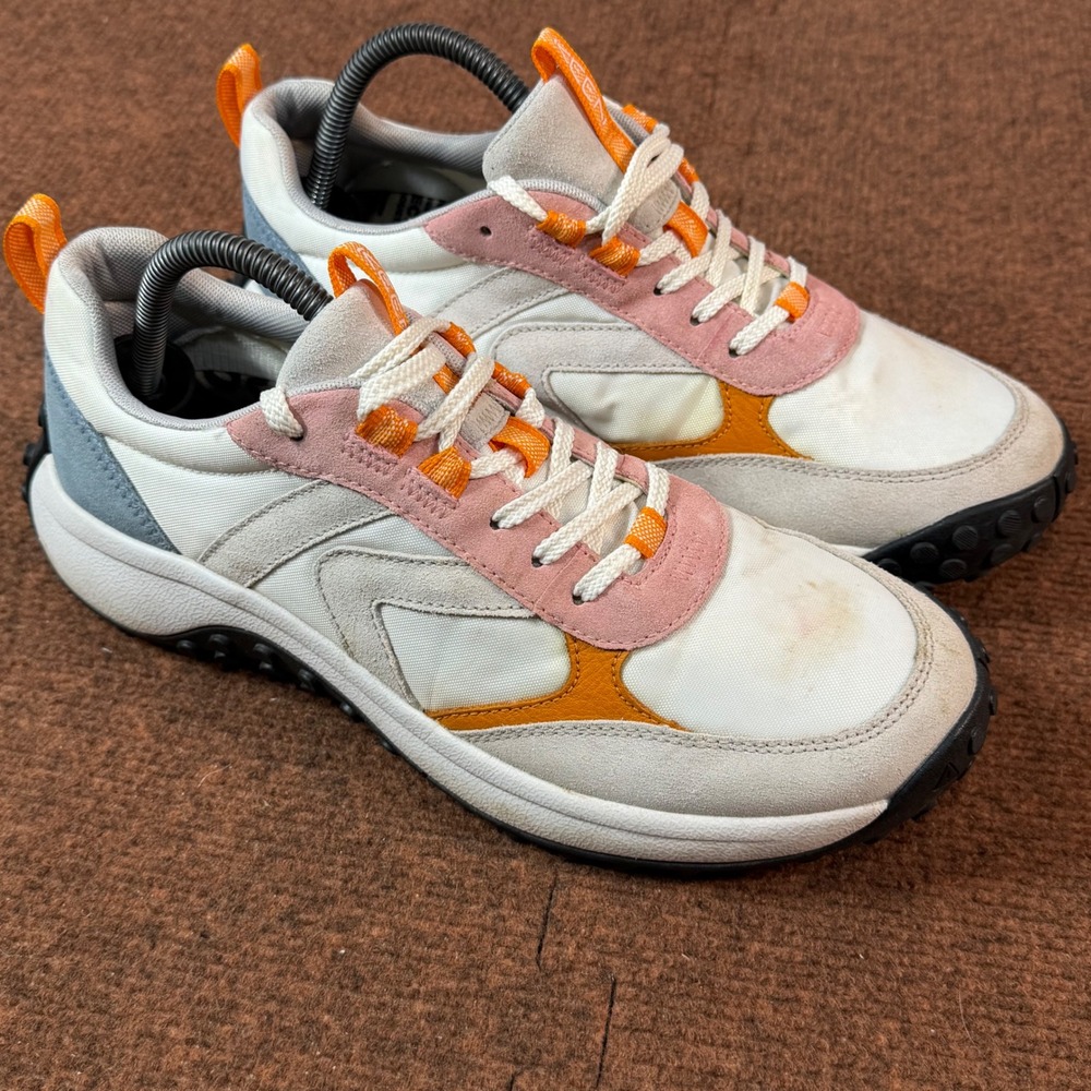 Keen WK400 Walking Shoes Womens 10 White Pink Orange Suede Sneakers 1029803